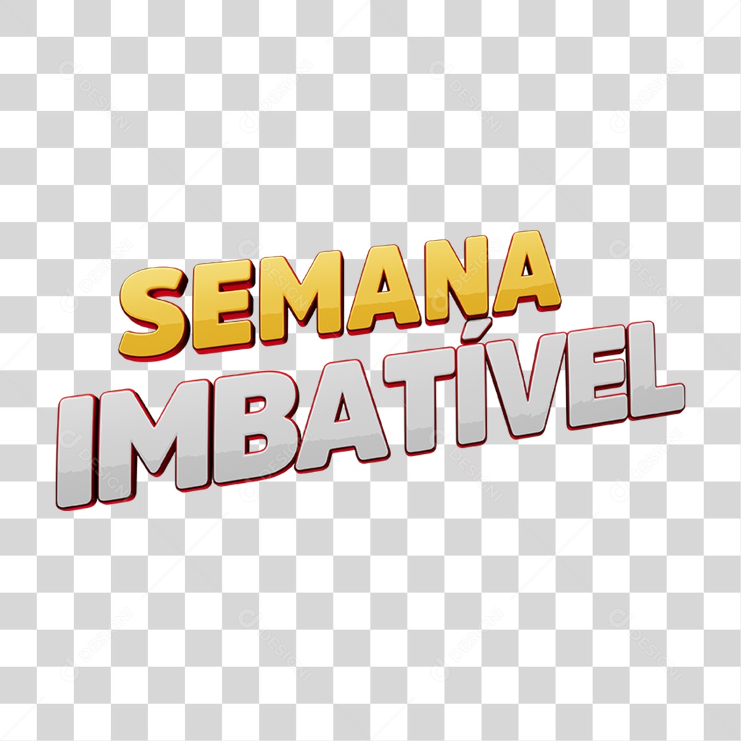 Semana Imbatível Texto 3D Para Composição PNG