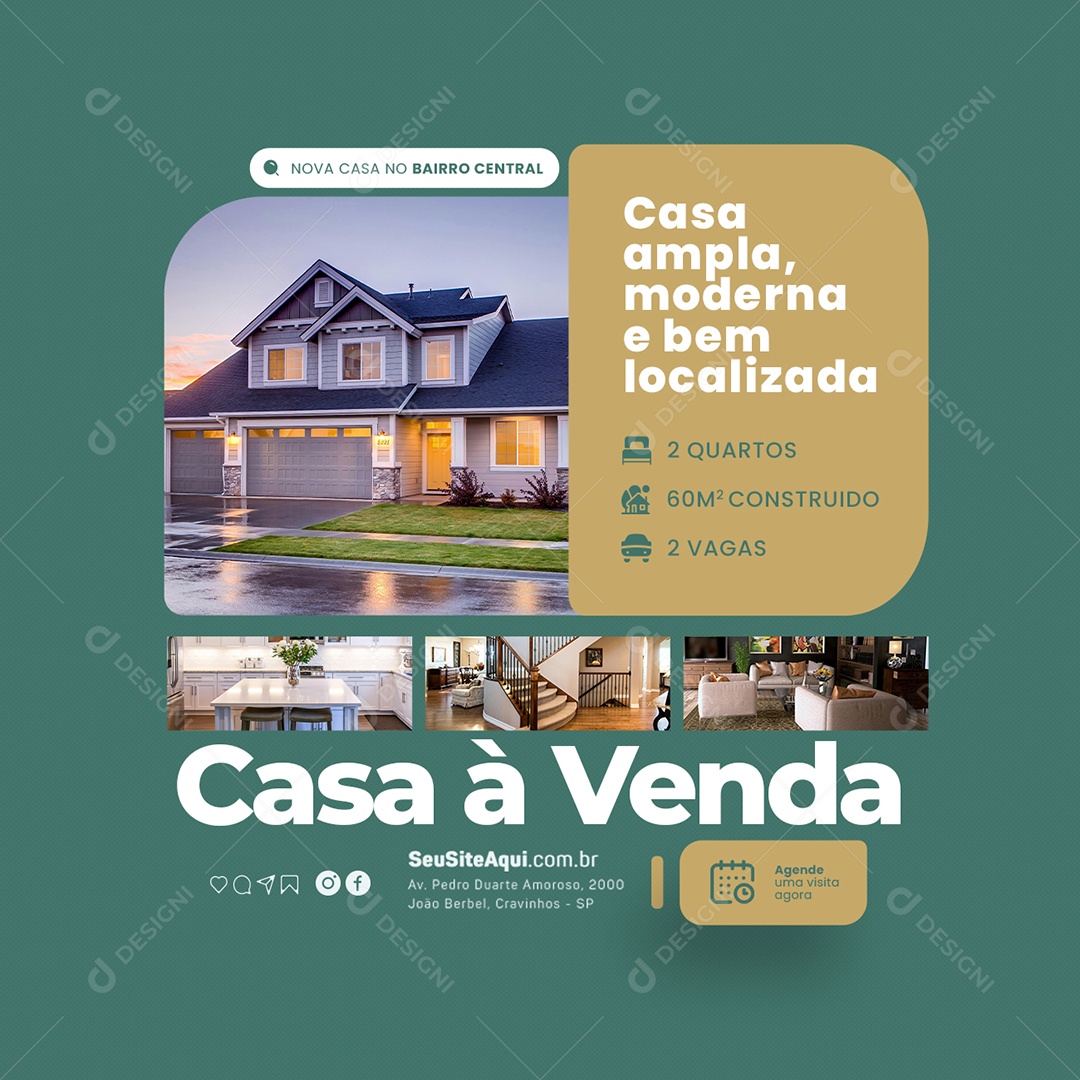 Corretora Casa à Venda Social Media PSD Editável