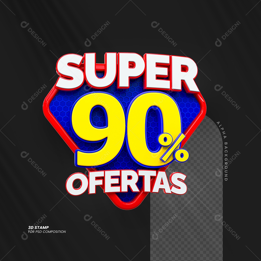 Super Ofertas de 90% Selo 3D para Composição PSD