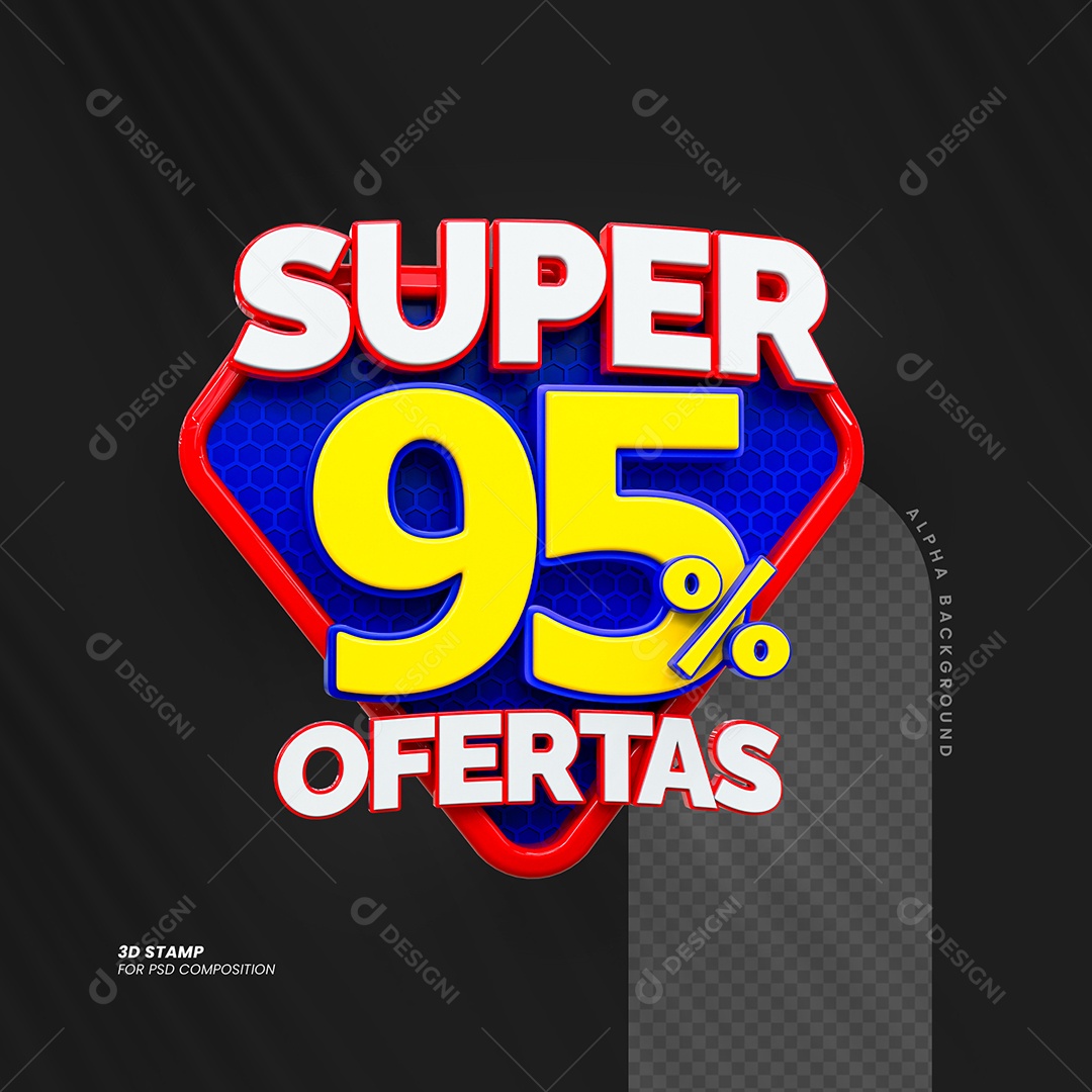 Super Ofertas de 95% Selo 3D para Composição PSD