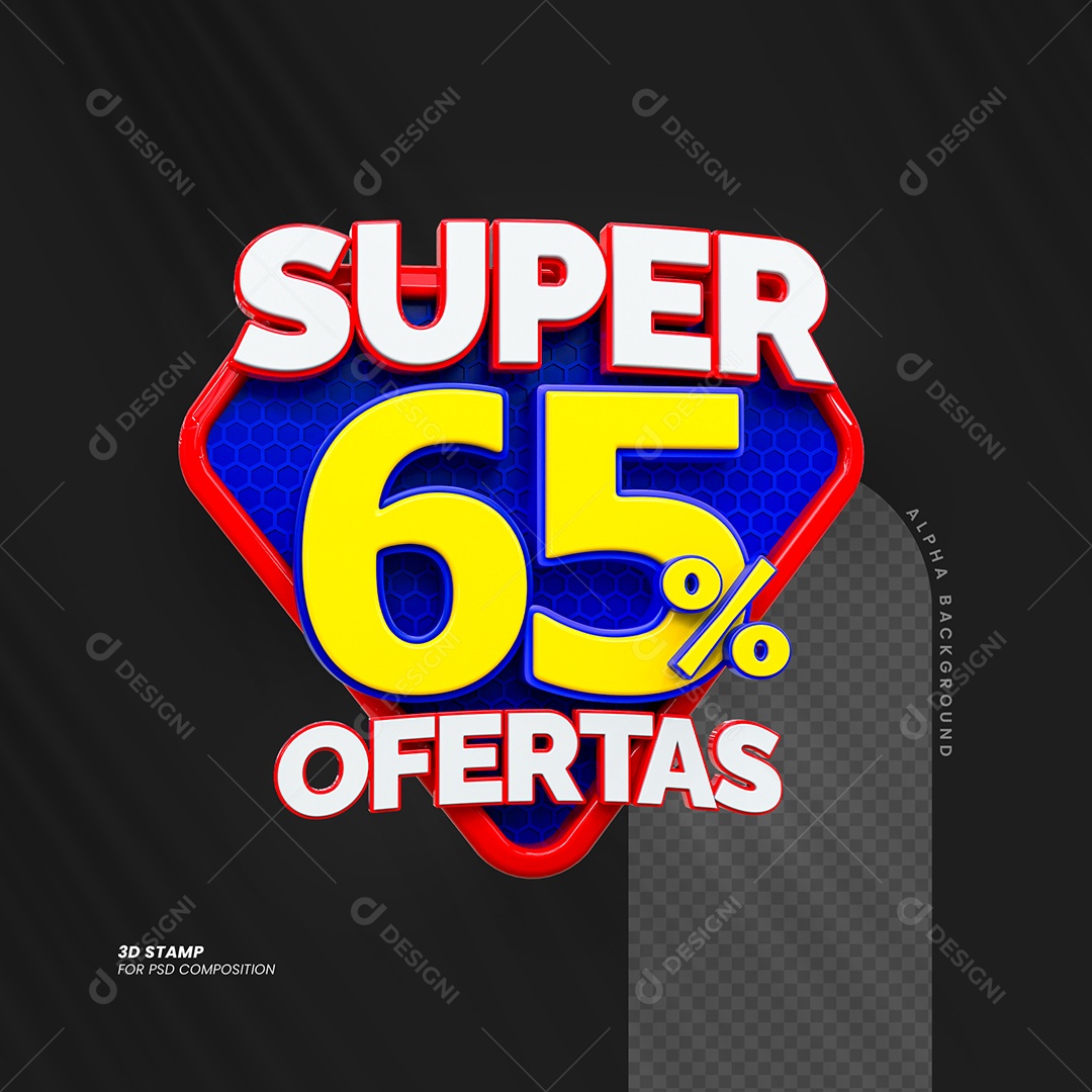 Super Ofertas de 65% Selo 3D para Composição PSD