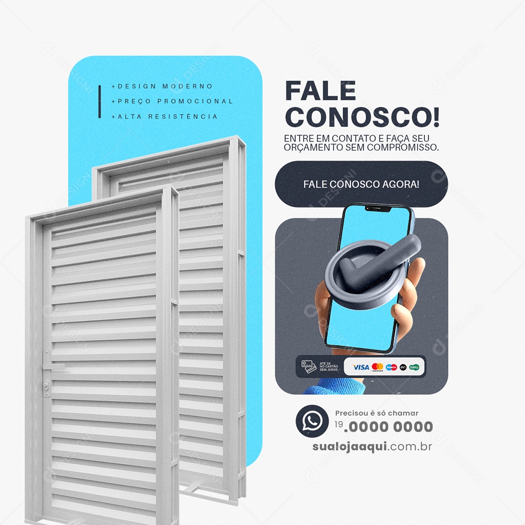 Gesso Fale Conosco Agora Social Media PSD Editável