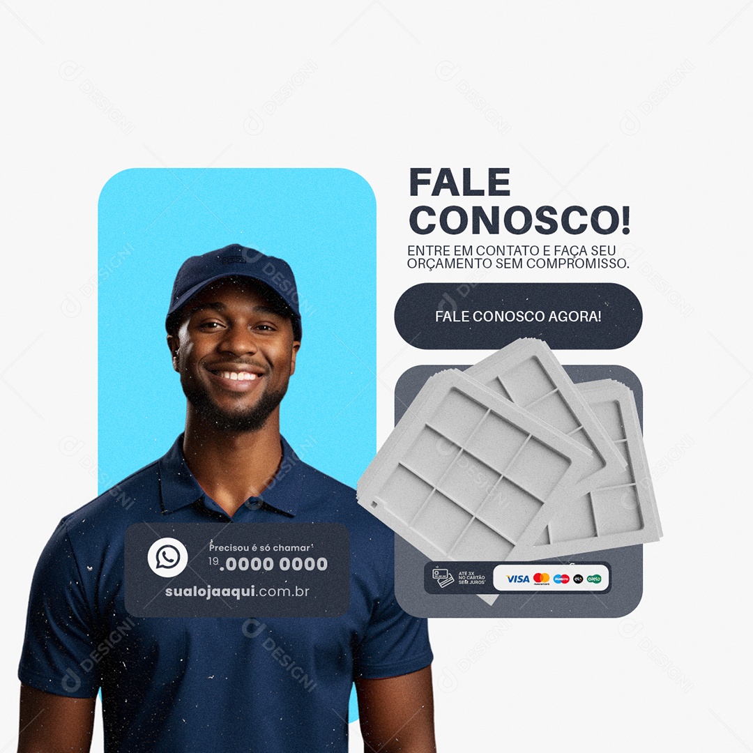 Gesso Fale Conosco Social Media PSD Editável