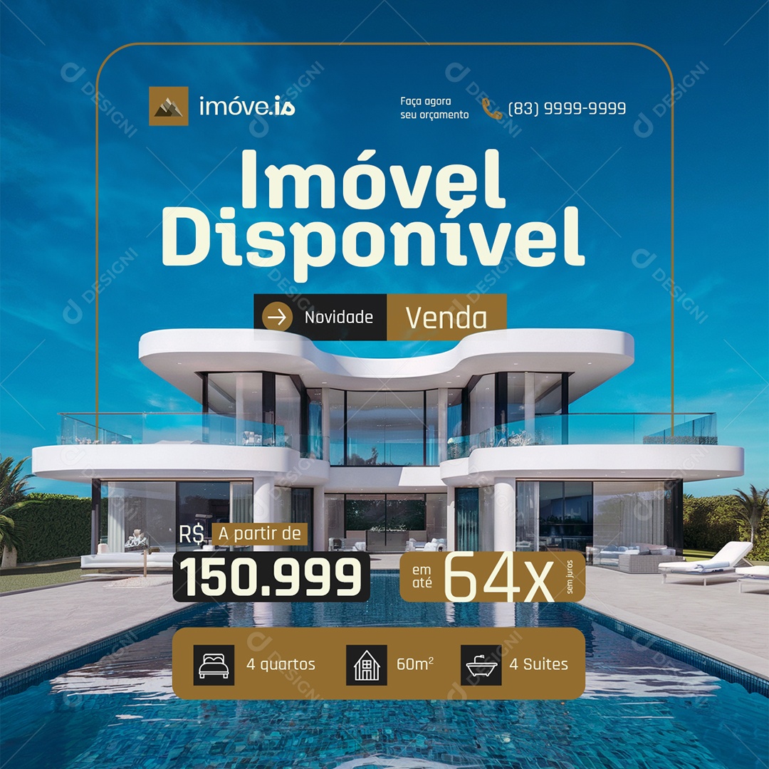 Imóveis Imóvel Disponível Social Media PSD Editável