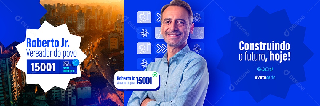 Carrossel Politica Cosntruindo o Futuro Hoje Social Media PSD Editável