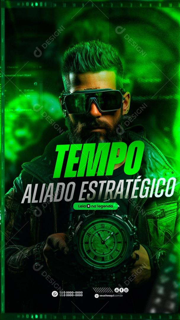 Story Marketing Digital Tempo Aliado Estrátegico Social Media PSD Editável