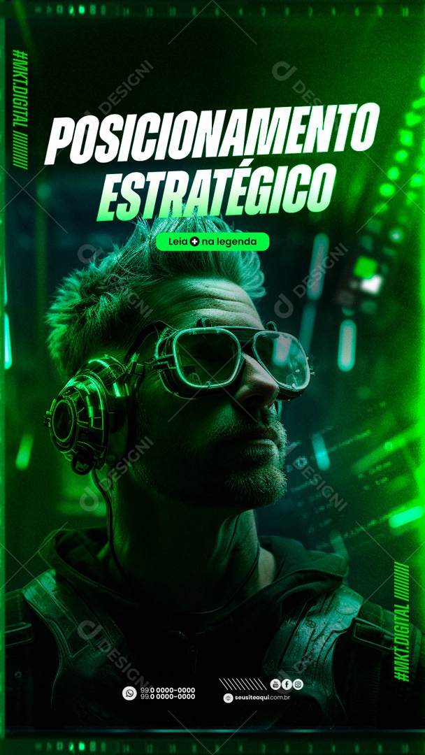 Story Marketing Digital Posicionamento Estrátegico Social Media PSD Editável