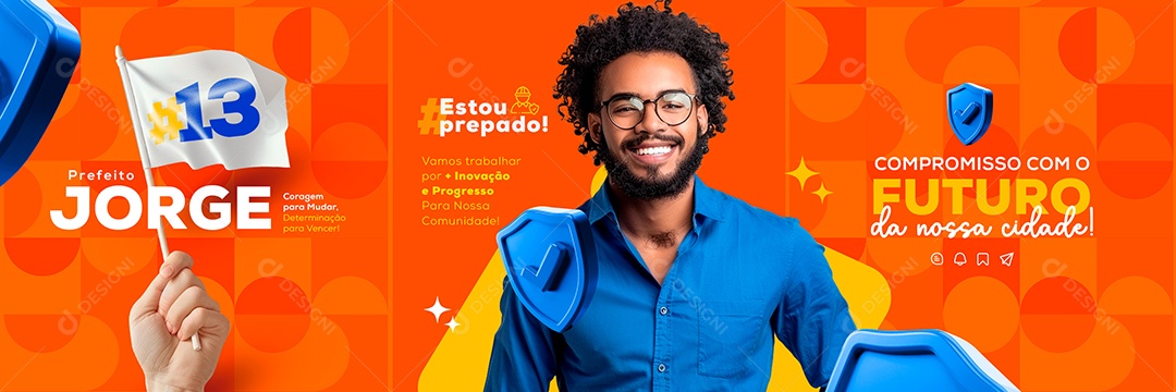 Carrossel Politica Compromisso com o Futuro da nossa Cidade Social Media PSD Editável