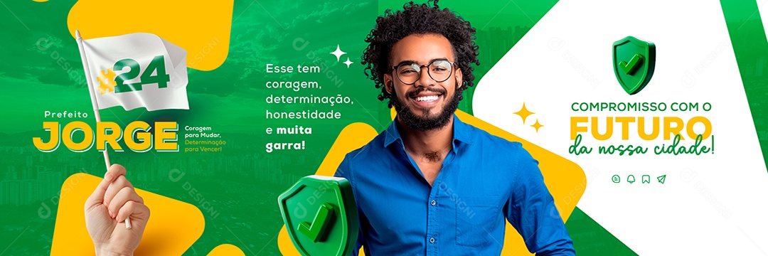 Carrossel Politica Prefeito Jorge Social Media PSD Editável