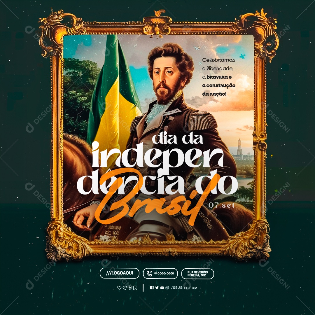 Social Media Dia da Independência do Brasil 7 de Setembro PSD Editável