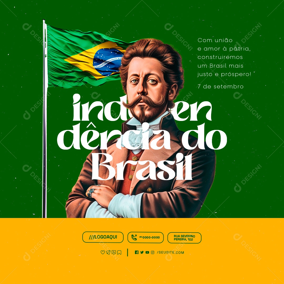 Dia da Independência do Brasil 7 de Setembro Social Media PSD Editável