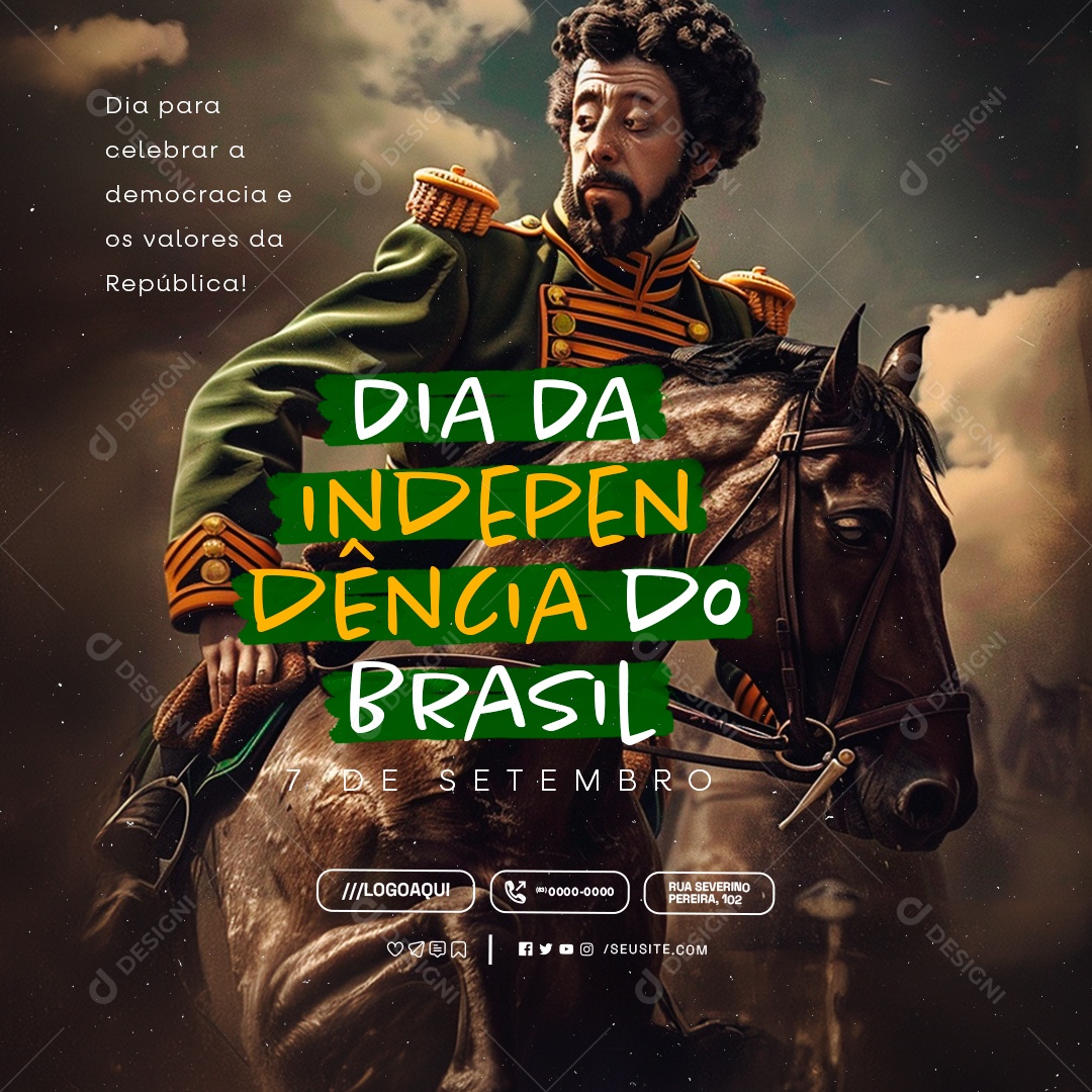 Dia da Independência do Brasil 7 de Setembro Social Media PSD Editável