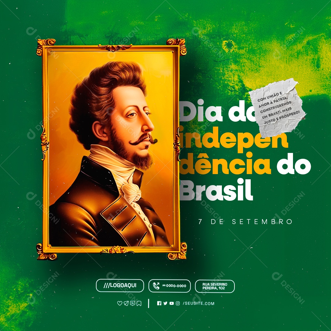 Dia da Independência do Brasil 7 de Setembro Social Media PSD Editável