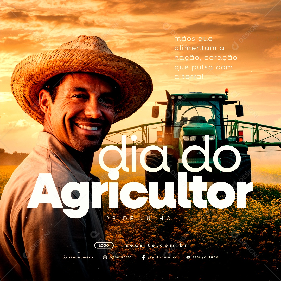 Dia do Agricultor 28 de Julho Social Media PSD Editável