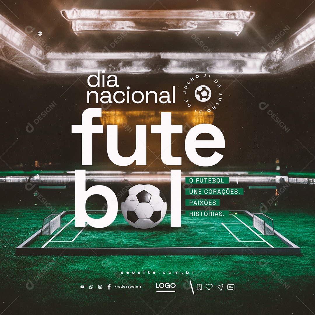 Dia Nacional do Futebol 19 de Julho Social Media PSD Editável