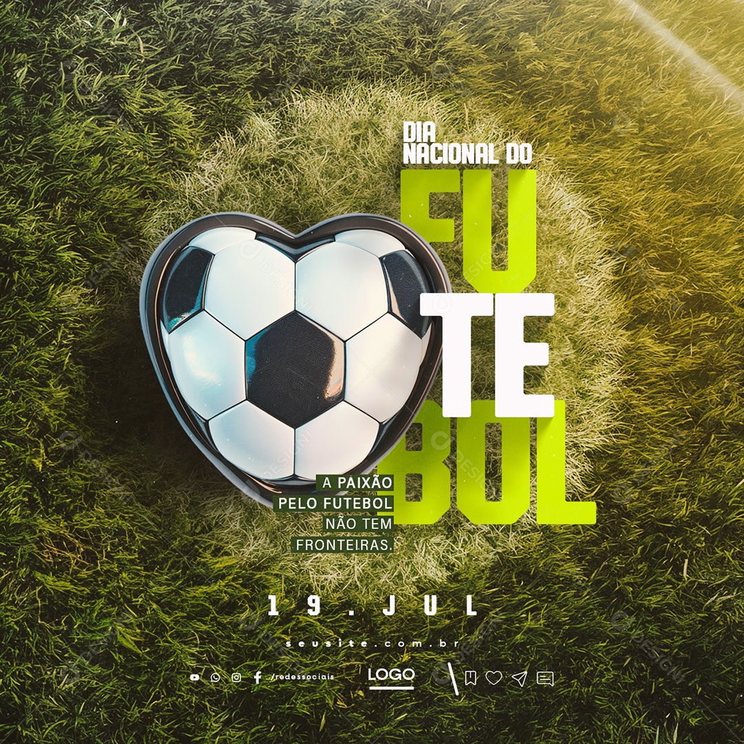 Social Media Dia Nacional do Futebol 19 de Julho PSD Editável