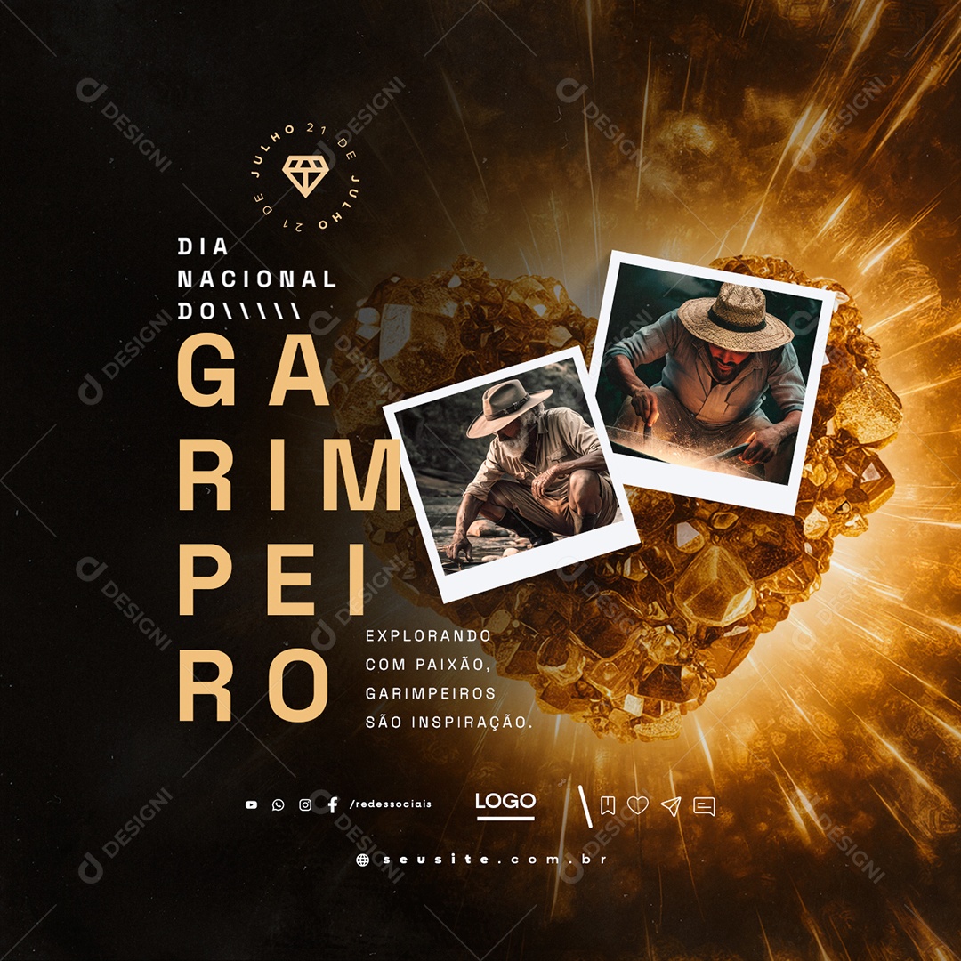 Social Media National Prospector's Day July 21st Editable PSD