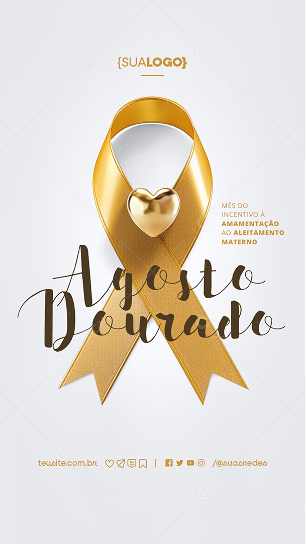 Story Agosto Dourado Social Media PSD Editável