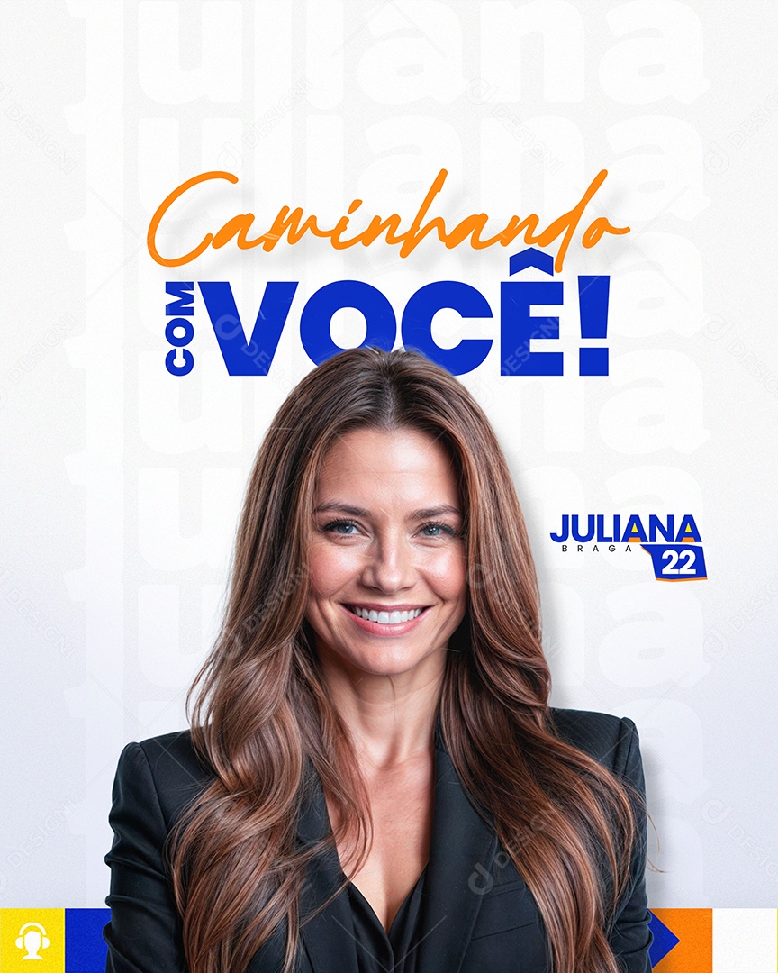 Política Caminhando com Você Juliana Braga Social Media PSD Editável