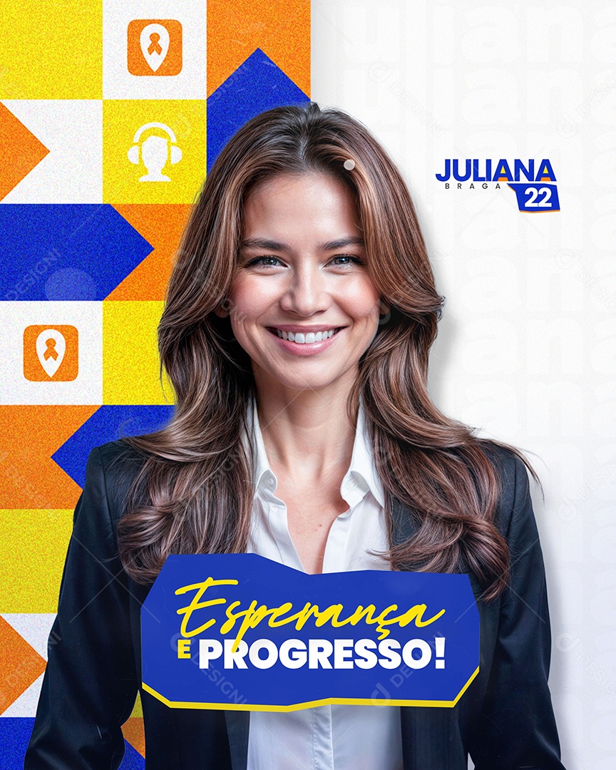 Política Prefeita Juliana Braga Esperança e Progresso Social Media PSD Editável