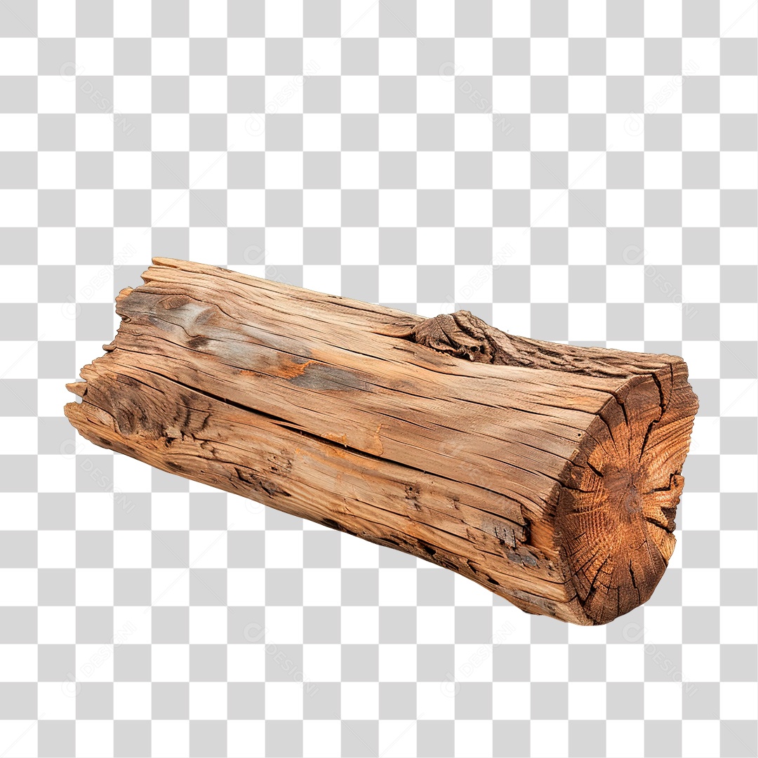 Elemento 3D Madeira PNG Transparente
