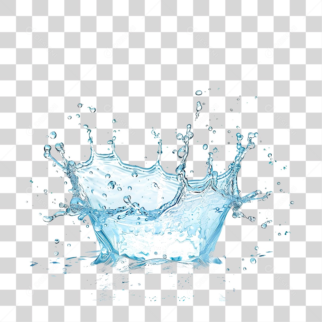 Elemento 3D Splash de Água PNG Transparente