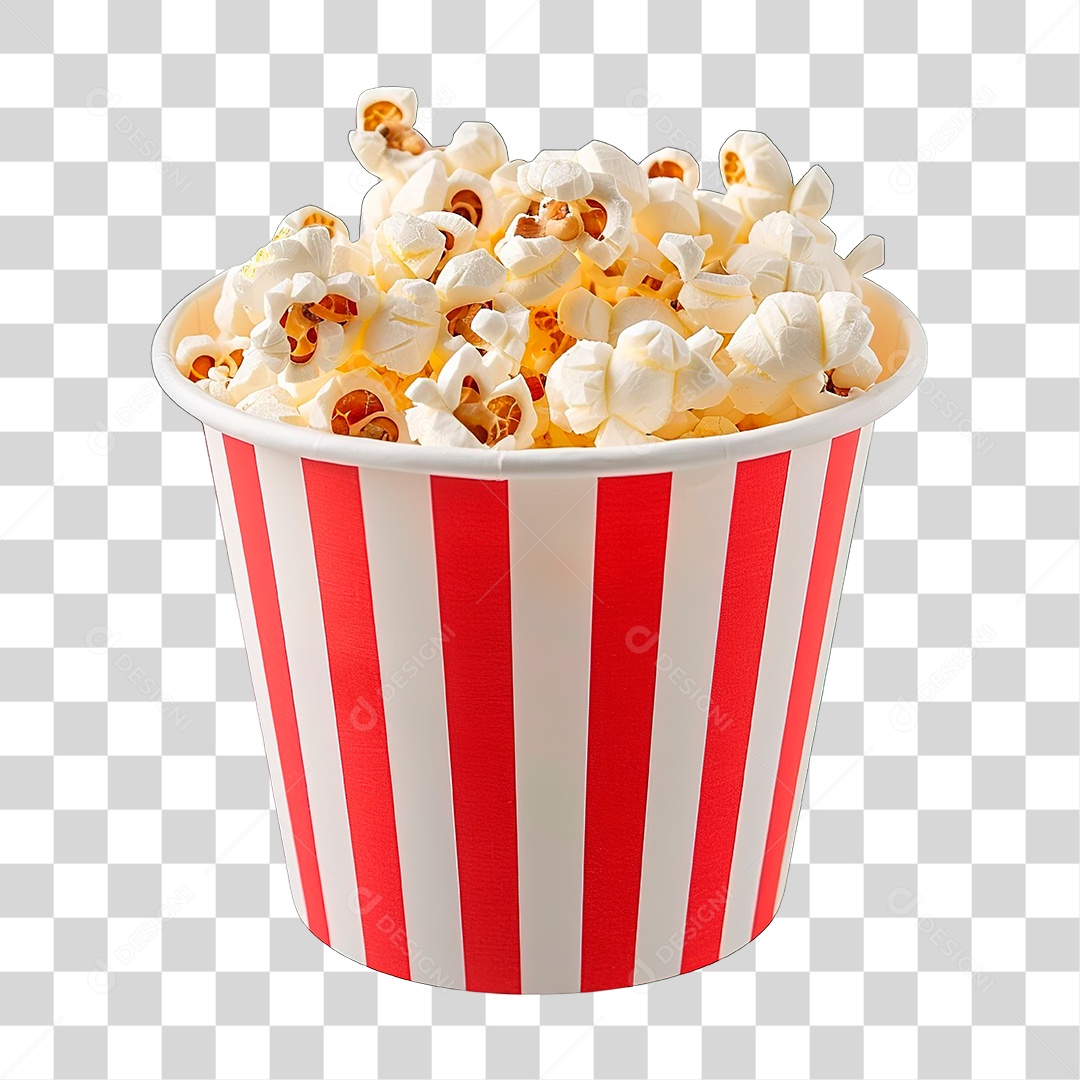 Elemento 3D Pipoca PNG Transparente