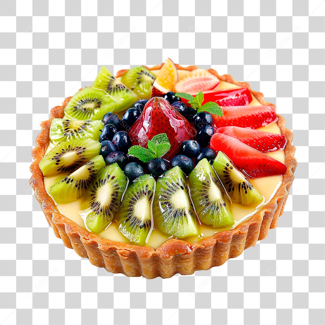 Elemento 3D Torta de Frutas PNG Transparente