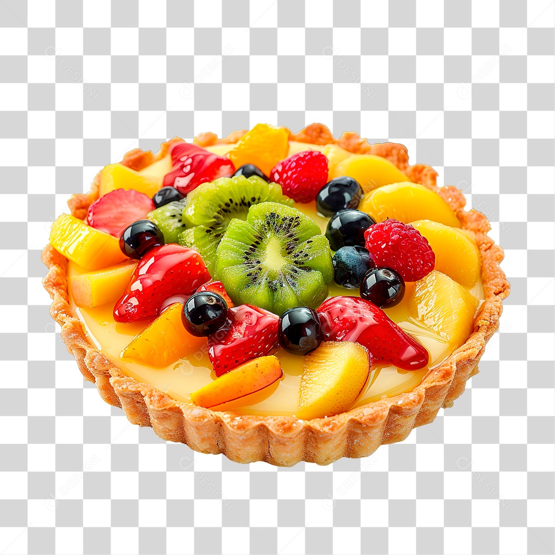 Elemento 3D Torta de Frutas PNG Transparente