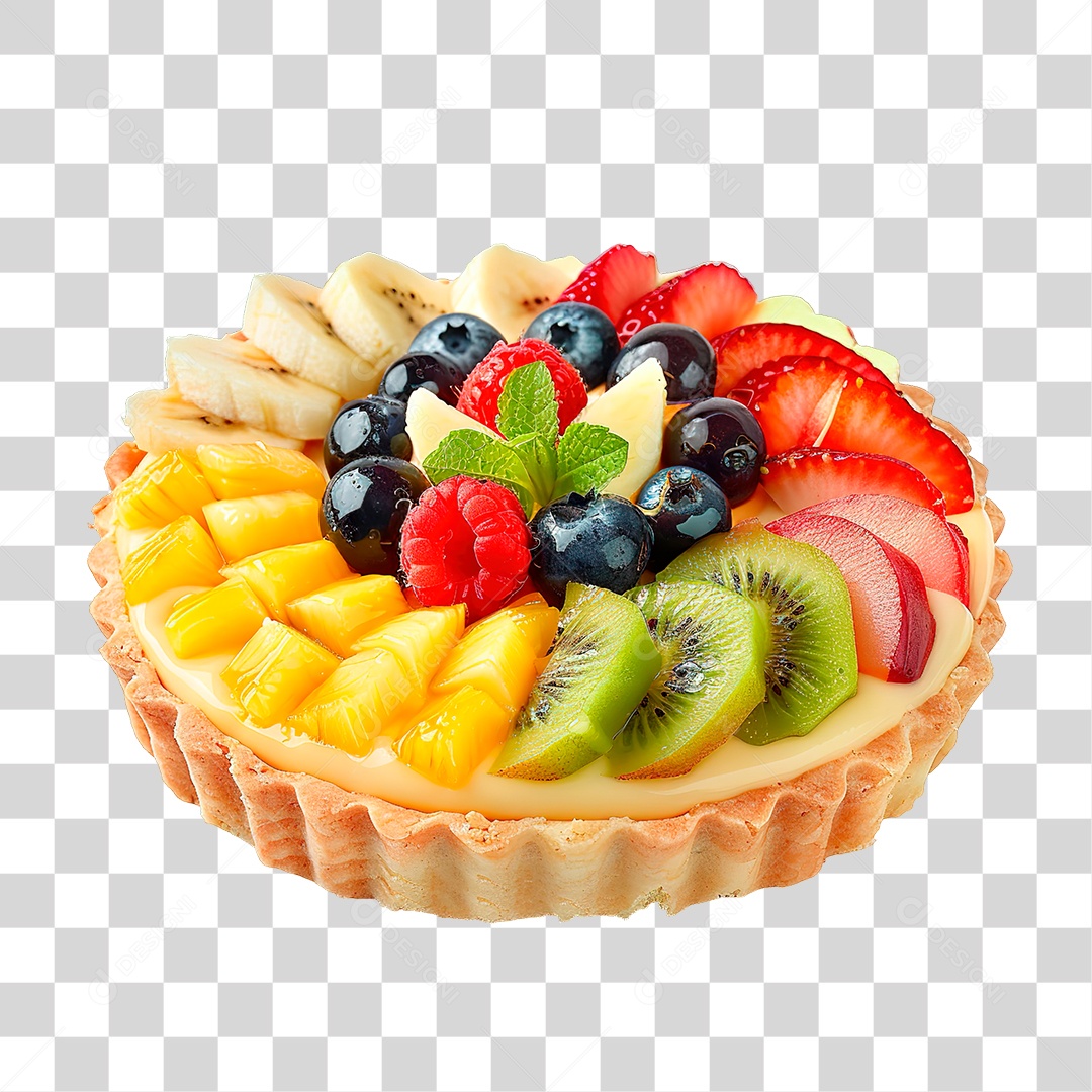 Elemento 3D Torta de Frutas PNG Transparente