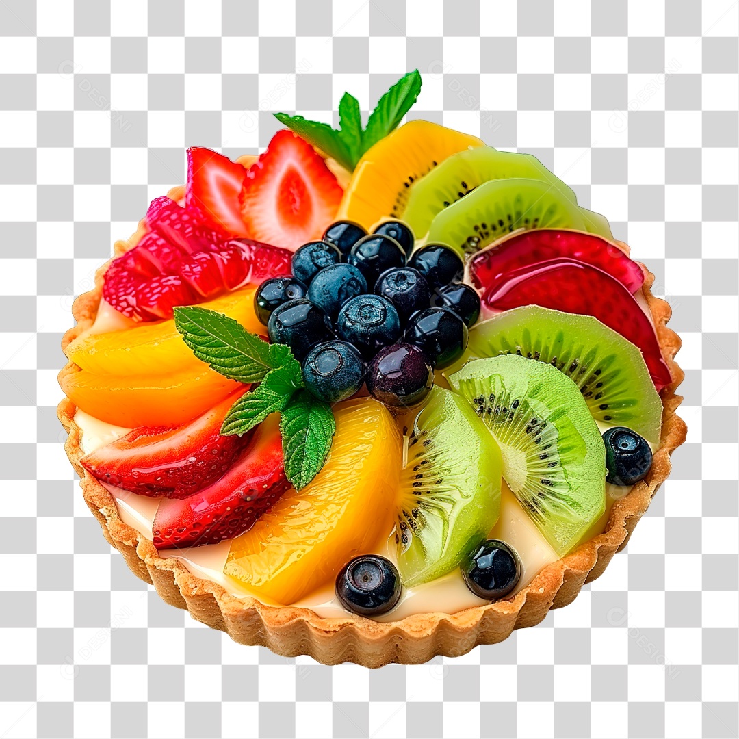 Elemento 3D Torta de Frutas PNG Transparente