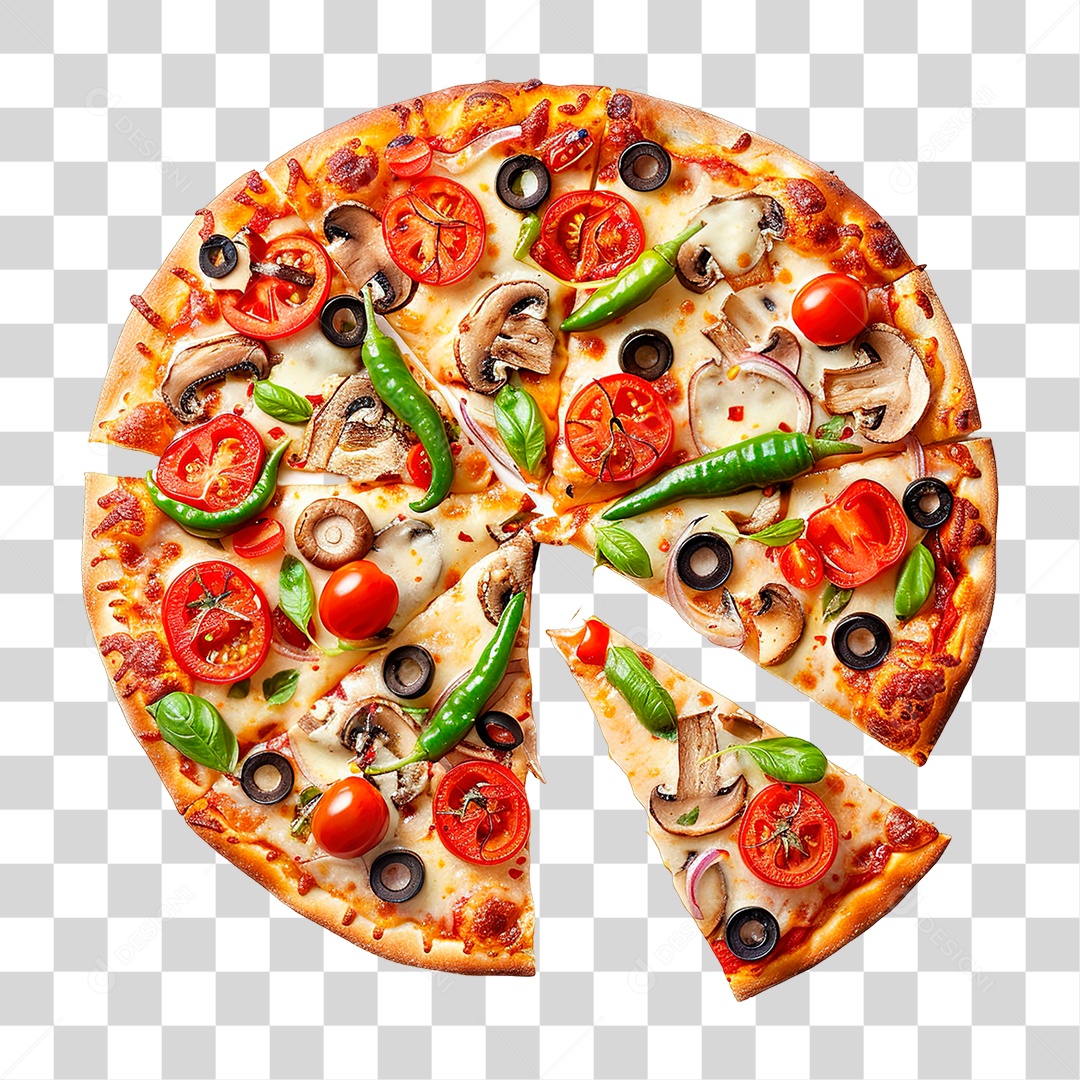 Elemento 3D Pizza PNG Transparente