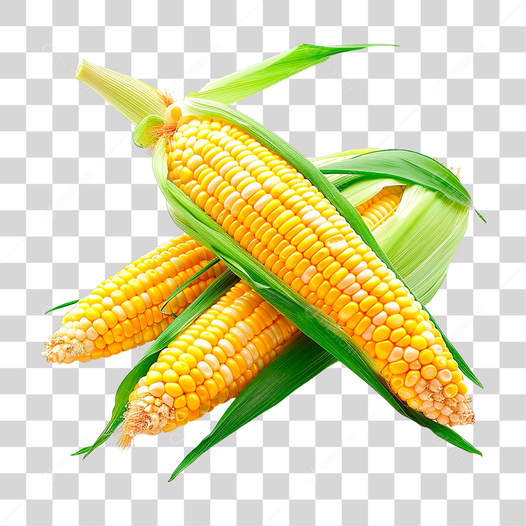 Elemento 3D Milho PNG Transparente