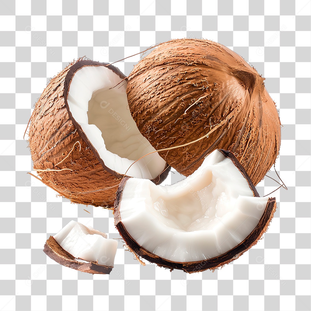 Elemento 3D Coco PNG Transparente