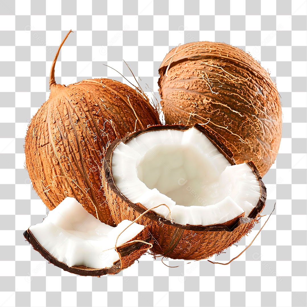 Elemento 3D Coco PNG Transparente