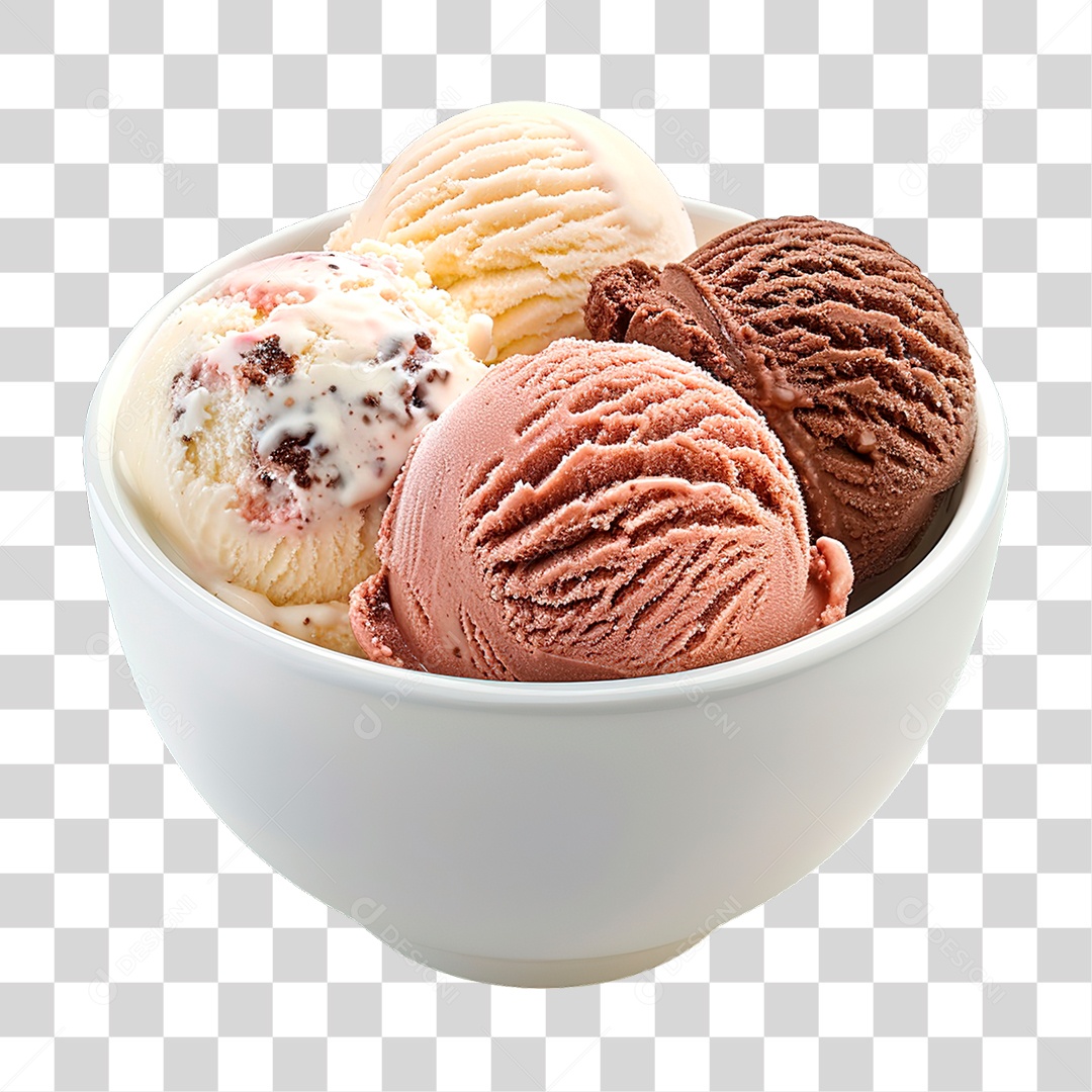 Elemento 3D Pote de Sorvete PNG Transparente