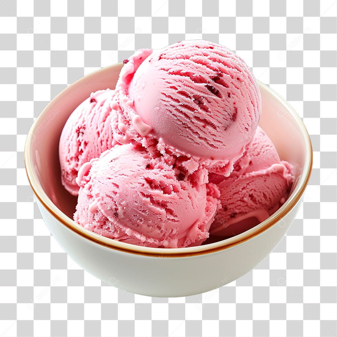 Elemento 3D Pote de Sorvete PNG Transparente