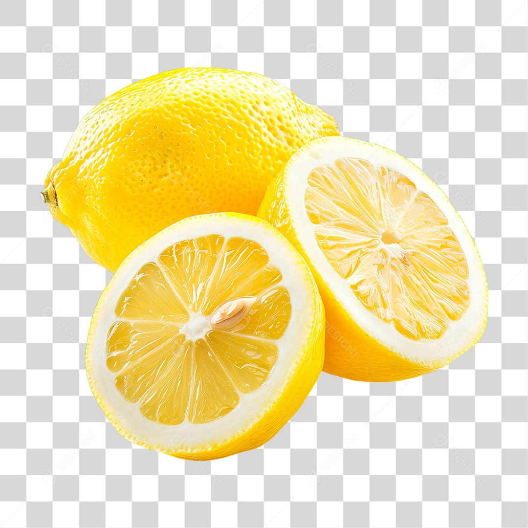 Elemento 3D Limão PNG Transparente