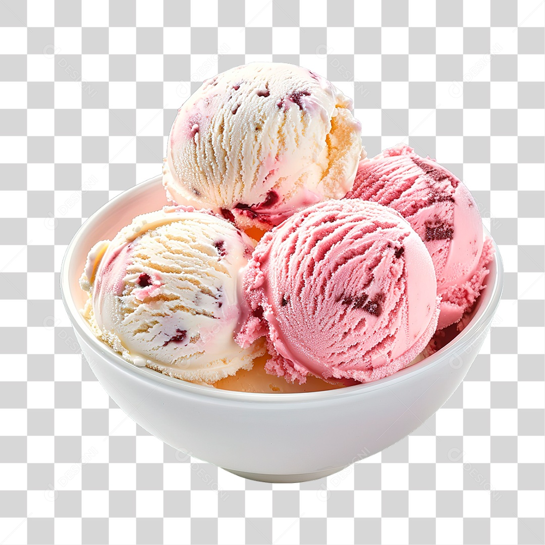 Elemento 3D Pote de Sorvete PNG Transparente