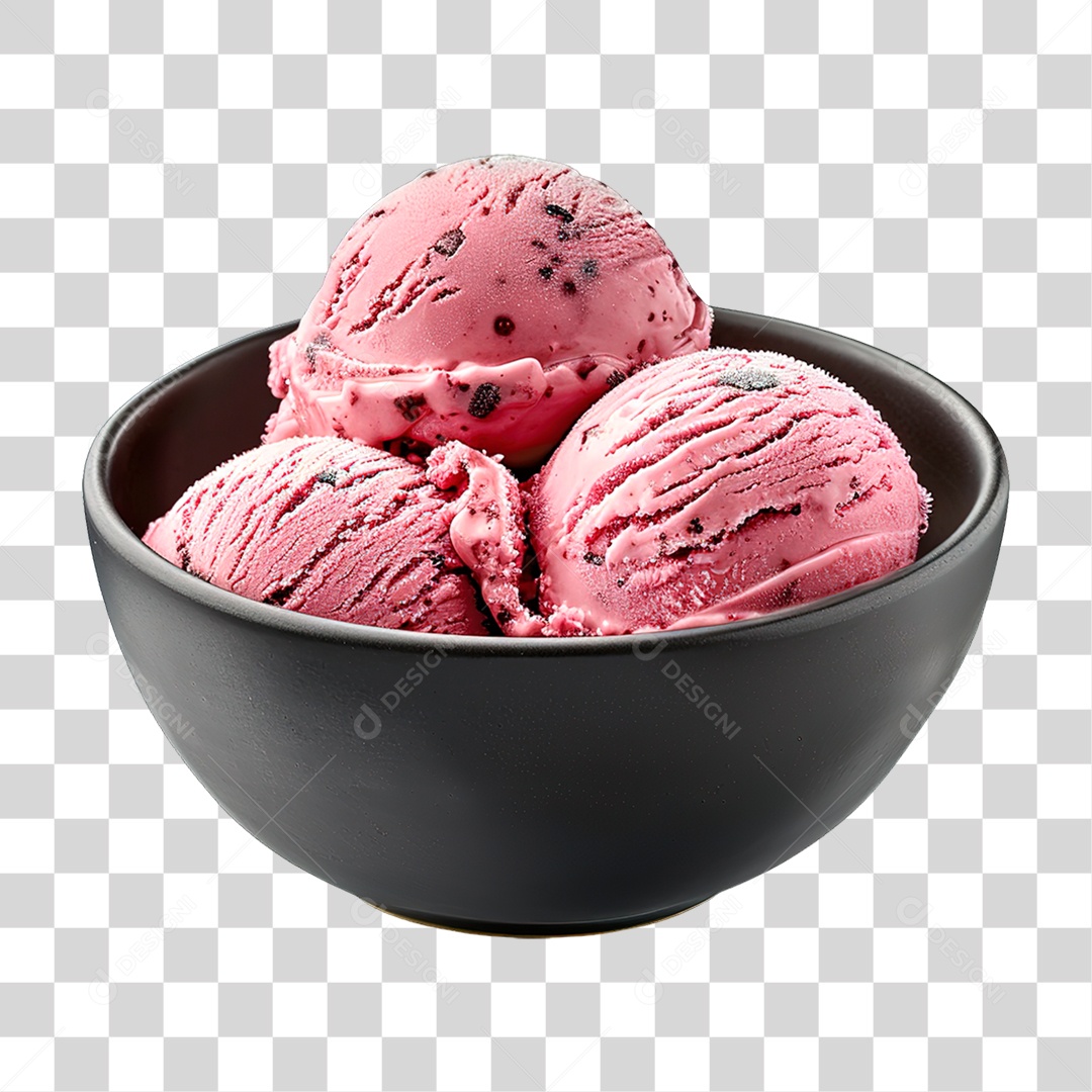 Elemento 3D Pote de Sorvete PNG Transparente