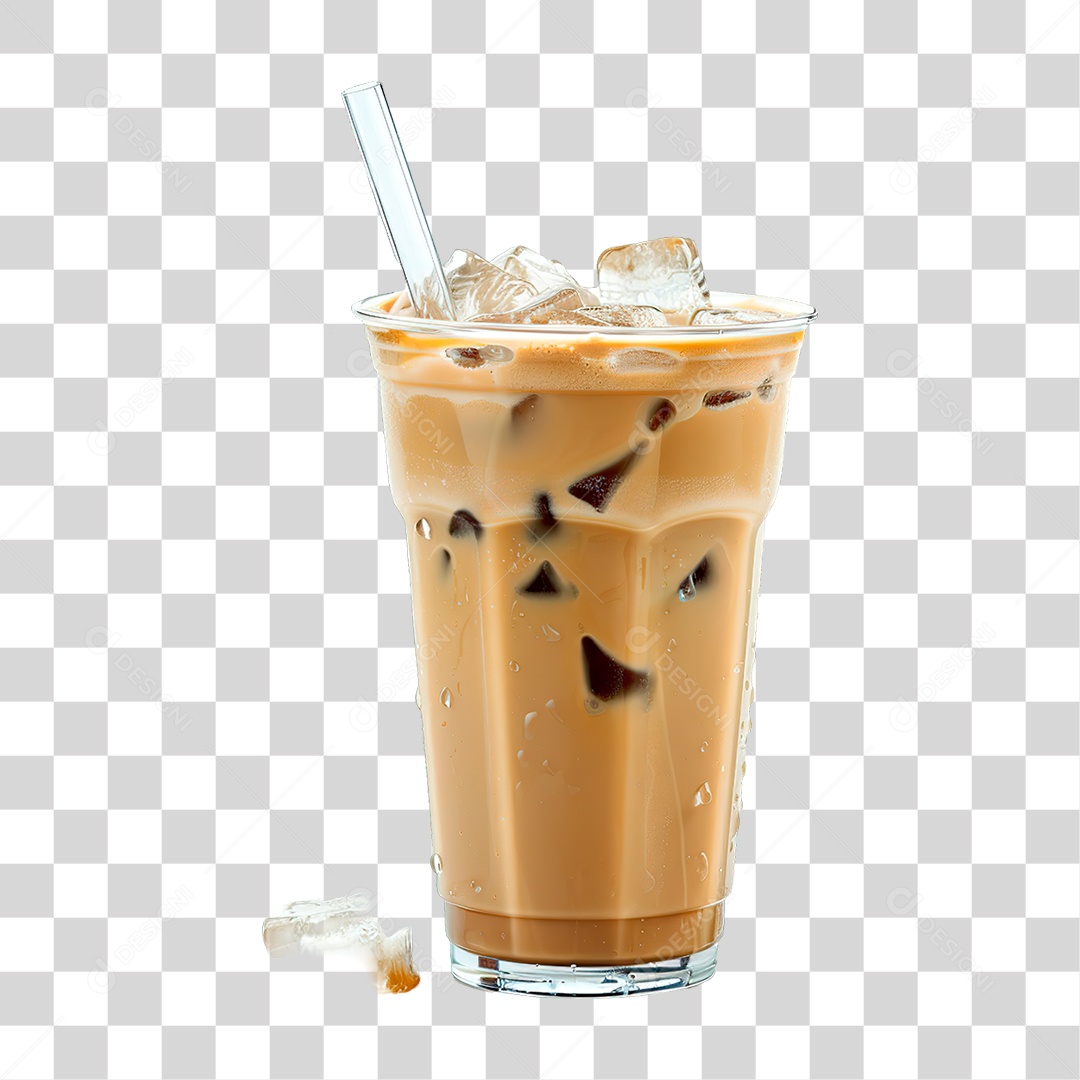Elemento 3D Café Gelado PNG transparente