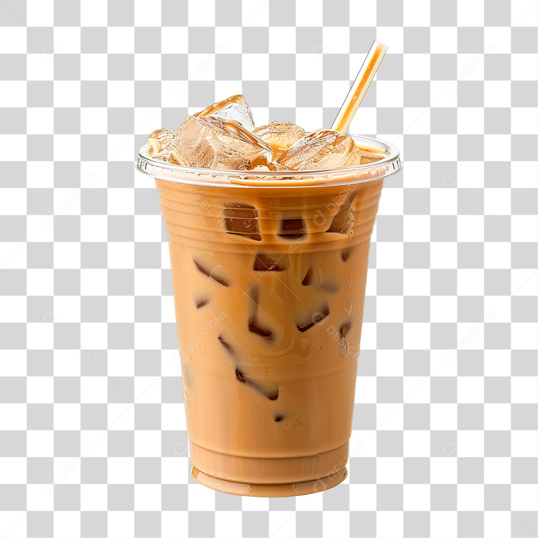 Elemento 3D Café Gelado PNG transparente