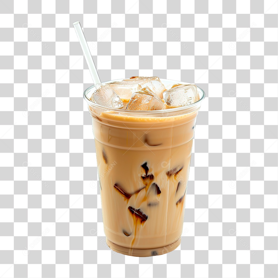 Elemento 3D Café Gelado PNG transparente
