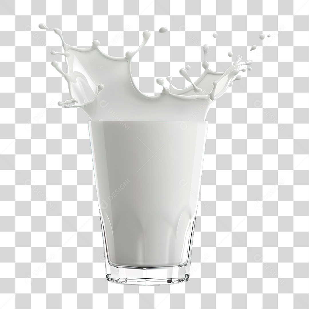 Elemento 3D Copo de leite PNG Transparente