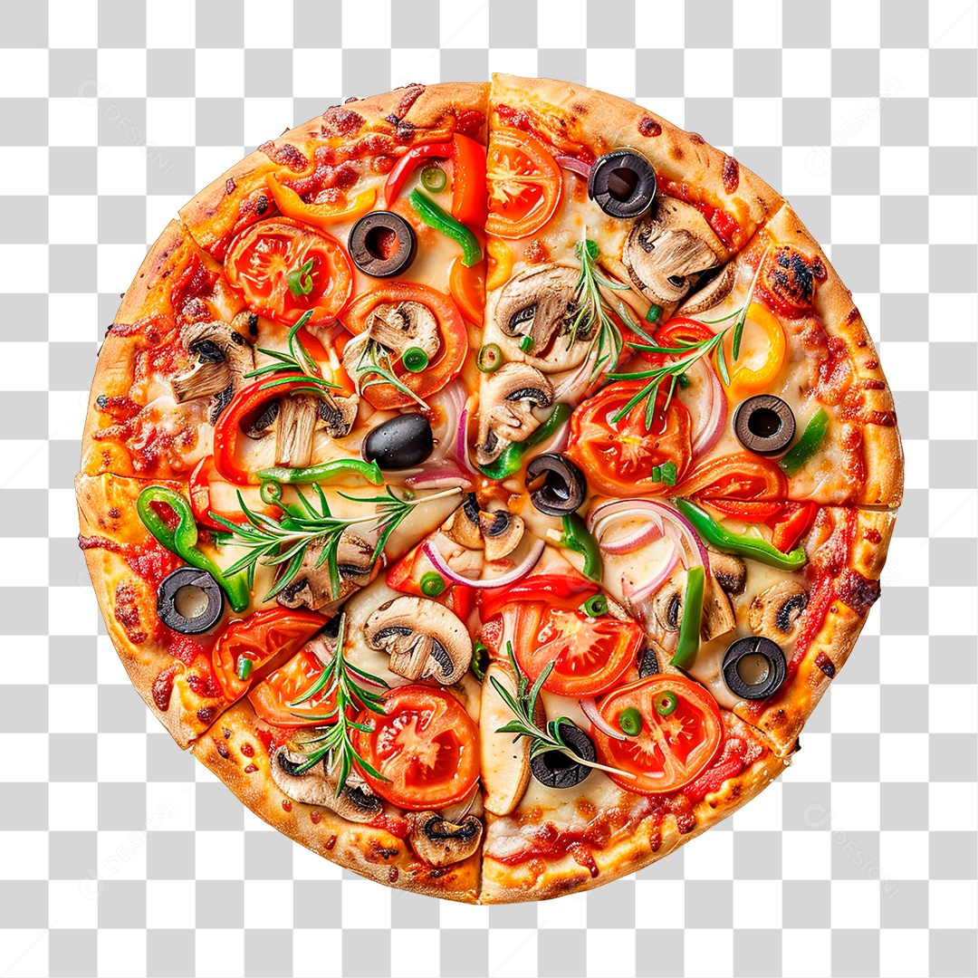 Elemento 3D Pizza PNG Transparente