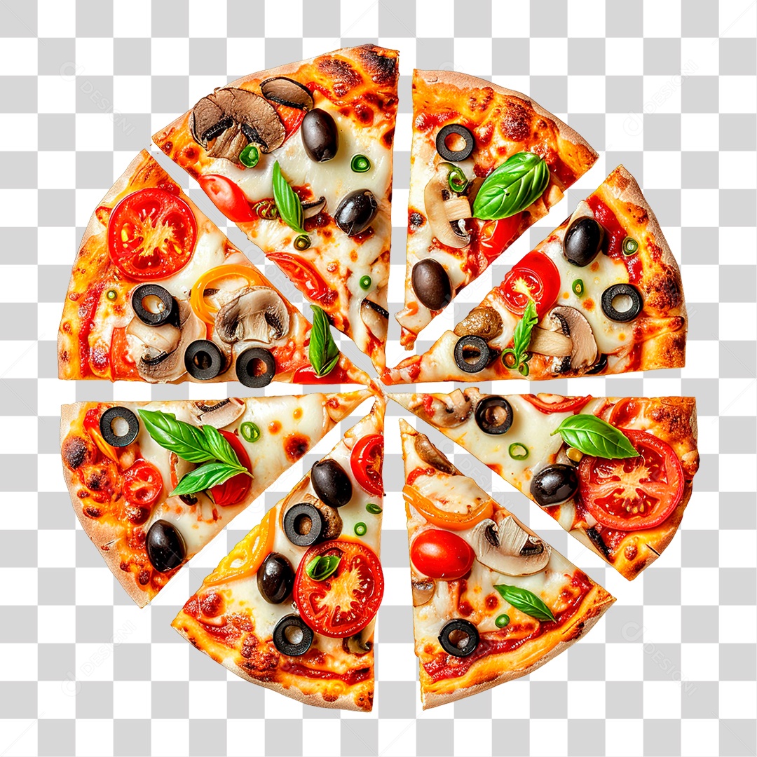 Elemento 3D Pizza PNG Transparente