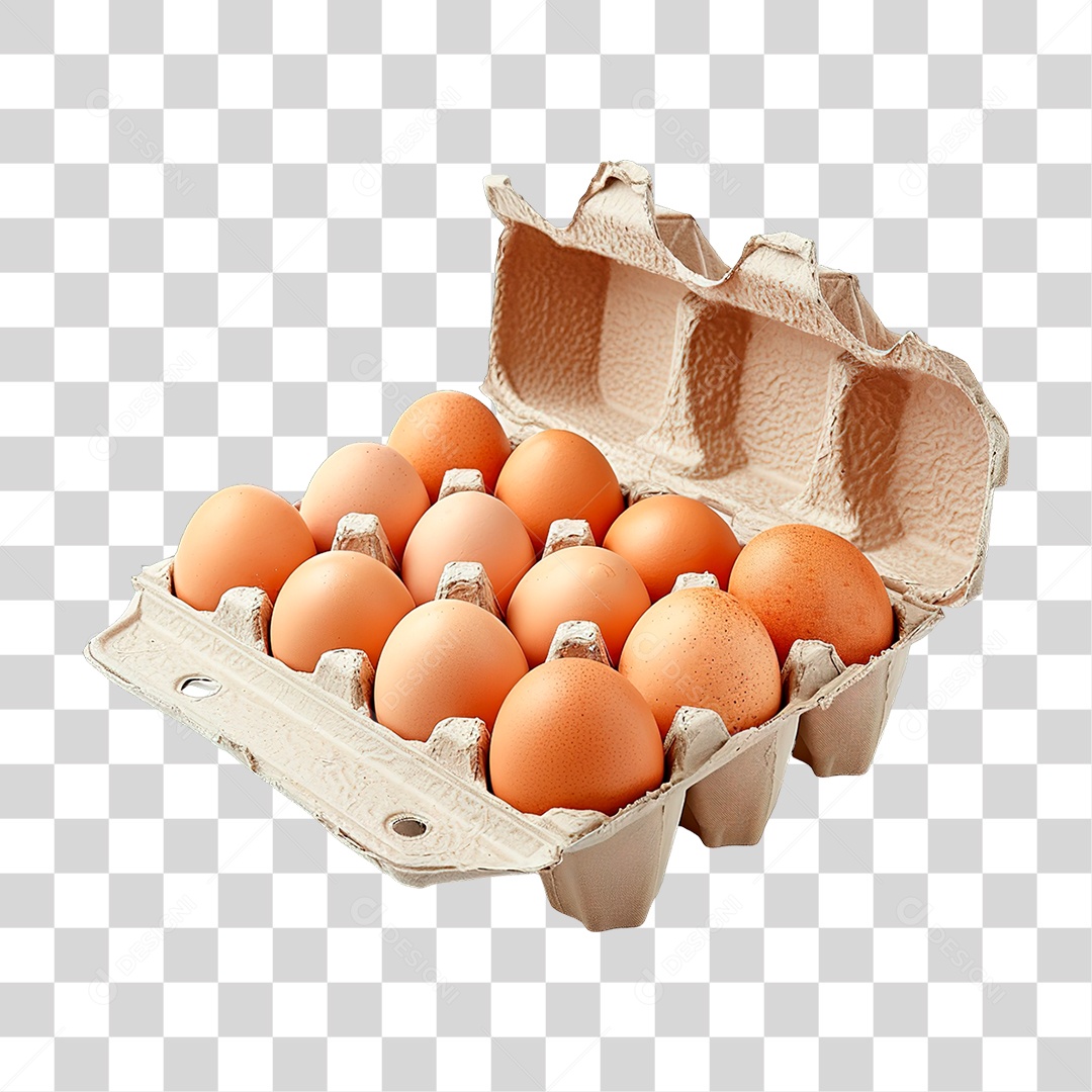 Elemento 3D Cartela de Ovo PNG Transparente