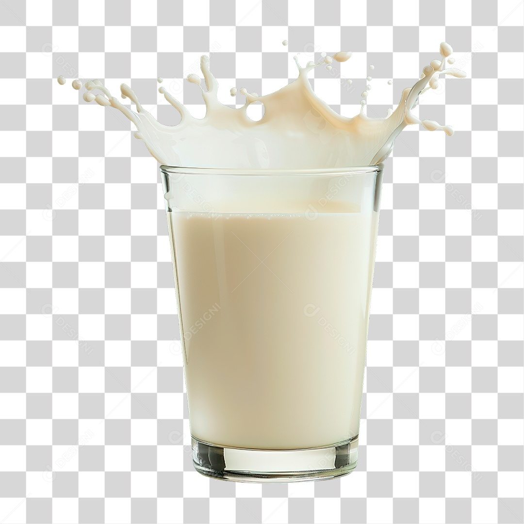 Elemento 3D Copo de leite PNG Transparente