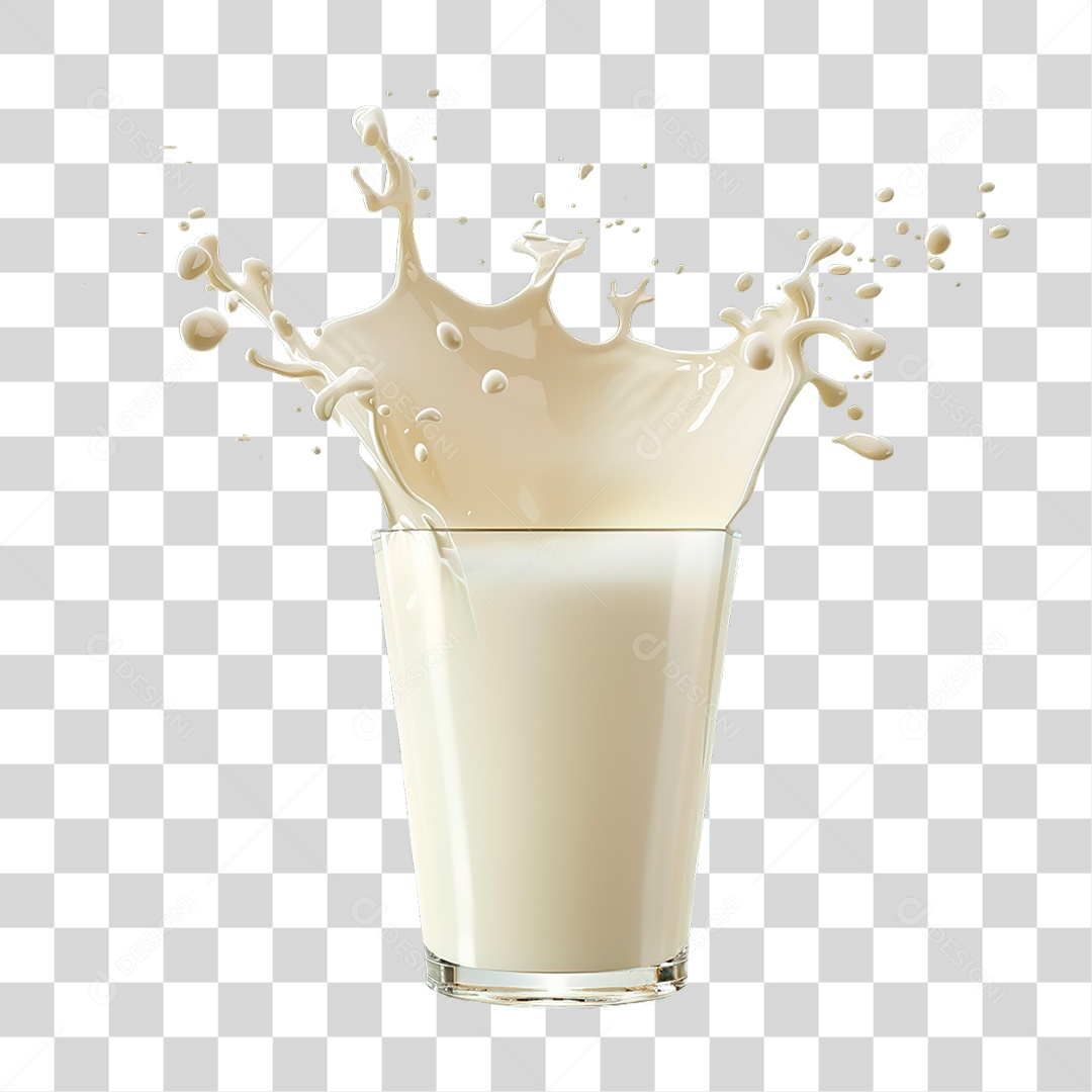 Elemento 3D Copo de leite PNG Transparente
