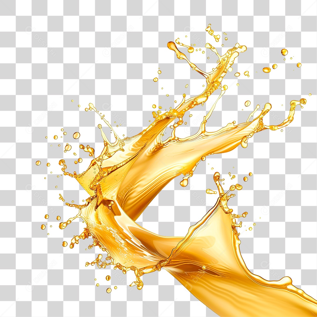 Elemento 3D Splash de Óleo PNG Transparente